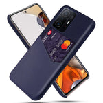 Cloth Texture One Card Slot Design Anti-scratch Anti-drop Hybrid Phone Case Shell with for Xiaomi 11T / 11T Pro