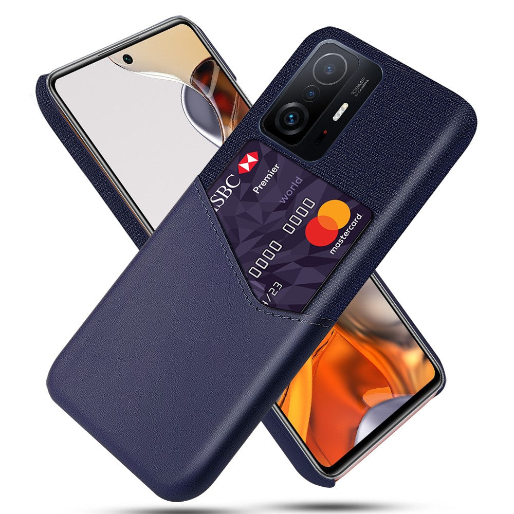 Cloth Texture One Card Slot Design Anti-scratch Anti-drop Hybrid Phone Case Shell with for Xiaomi 11T / 11T Pro