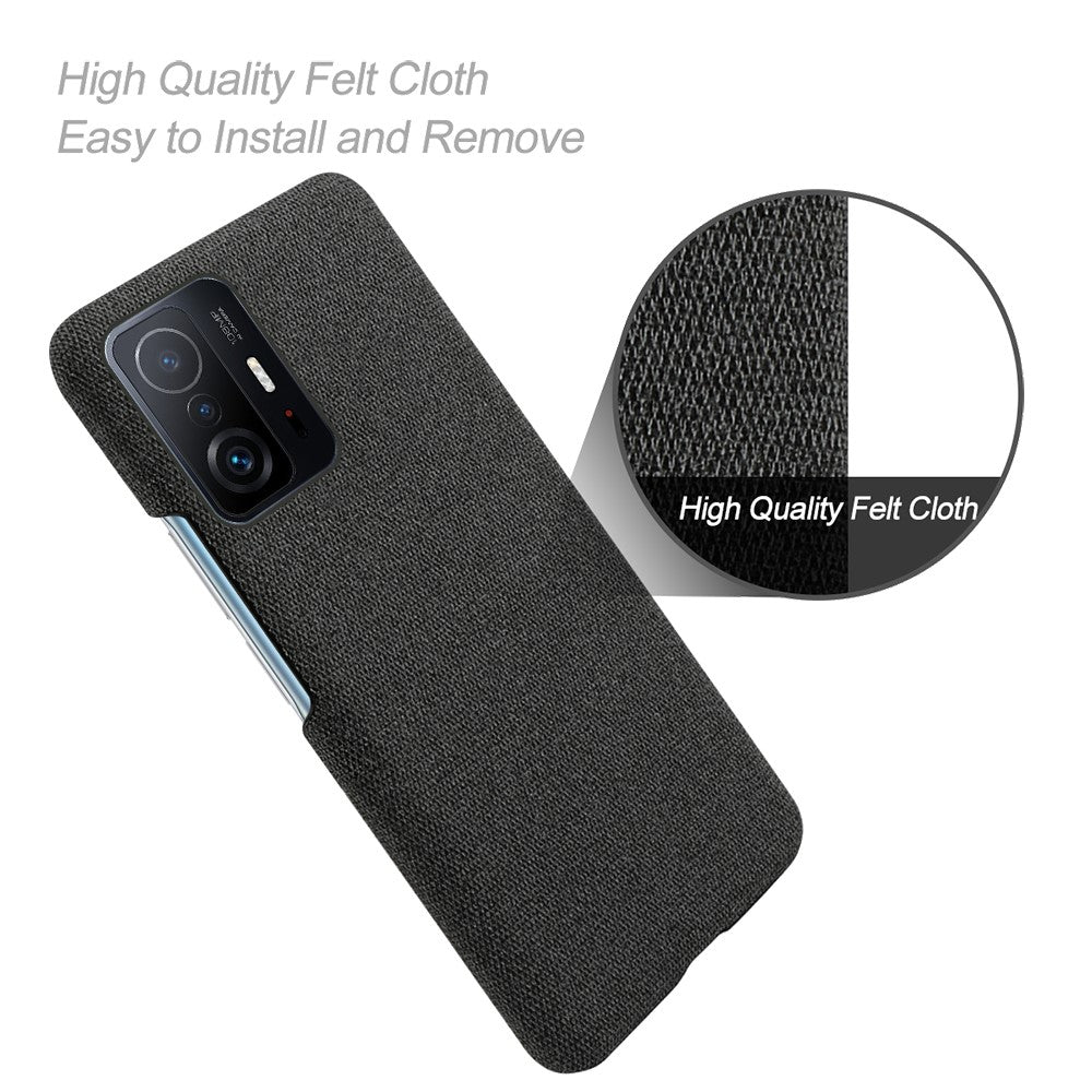 Durable Phone Shell Cloth Coated Plastic Phone Case for Xiaomi 11T Pro / Xiaomi 11T
