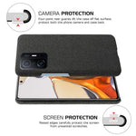 Durable Phone Shell Cloth Coated Plastic Phone Case for Xiaomi 11T Pro / Xiaomi 11T