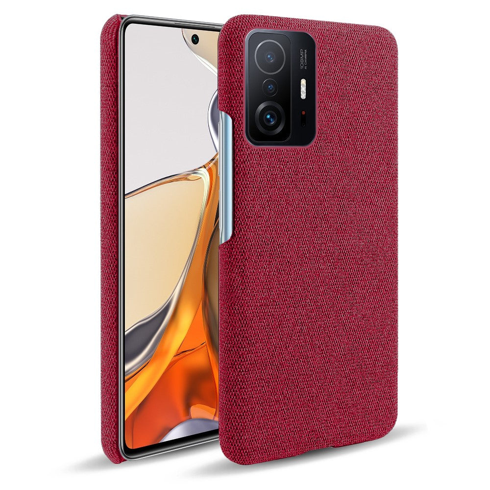 Durable Phone Shell Cloth Coated Plastic Phone Case for Xiaomi 11T Pro / Xiaomi 11T
