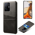 PU Leather + PC Anti-Scratch Hard Case with Dual Card Slots for Xiaomi 11T Pro / Xiaomi 11T