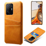 PU Leather + PC Anti-Scratch Hard Case with Dual Card Slots for Xiaomi 11T Pro / Xiaomi 11T