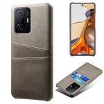 PU Leather + PC Anti-Scratch Hard Case with Dual Card Slots for Xiaomi 11T Pro / Xiaomi 11T