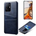 PU Leather + PC Anti-Scratch Hard Case with Dual Card Slots for Xiaomi 11T Pro / Xiaomi 11T