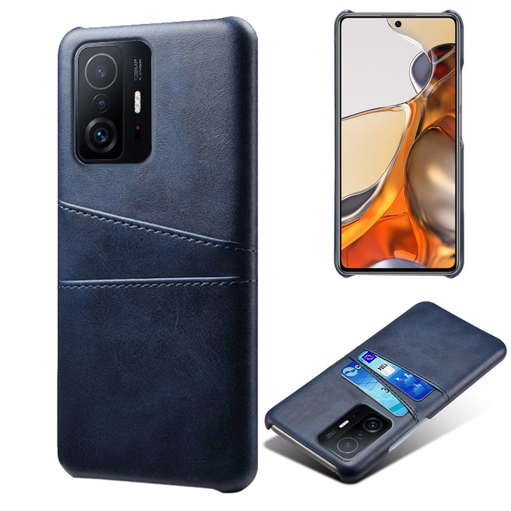 PU Leather + PC Anti-Scratch Hard Case with Dual Card Slots for Xiaomi 11T Pro / Xiaomi 11T
