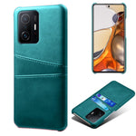 PU Leather + PC Anti-Scratch Hard Case with Dual Card Slots for Xiaomi 11T Pro / Xiaomi 11T