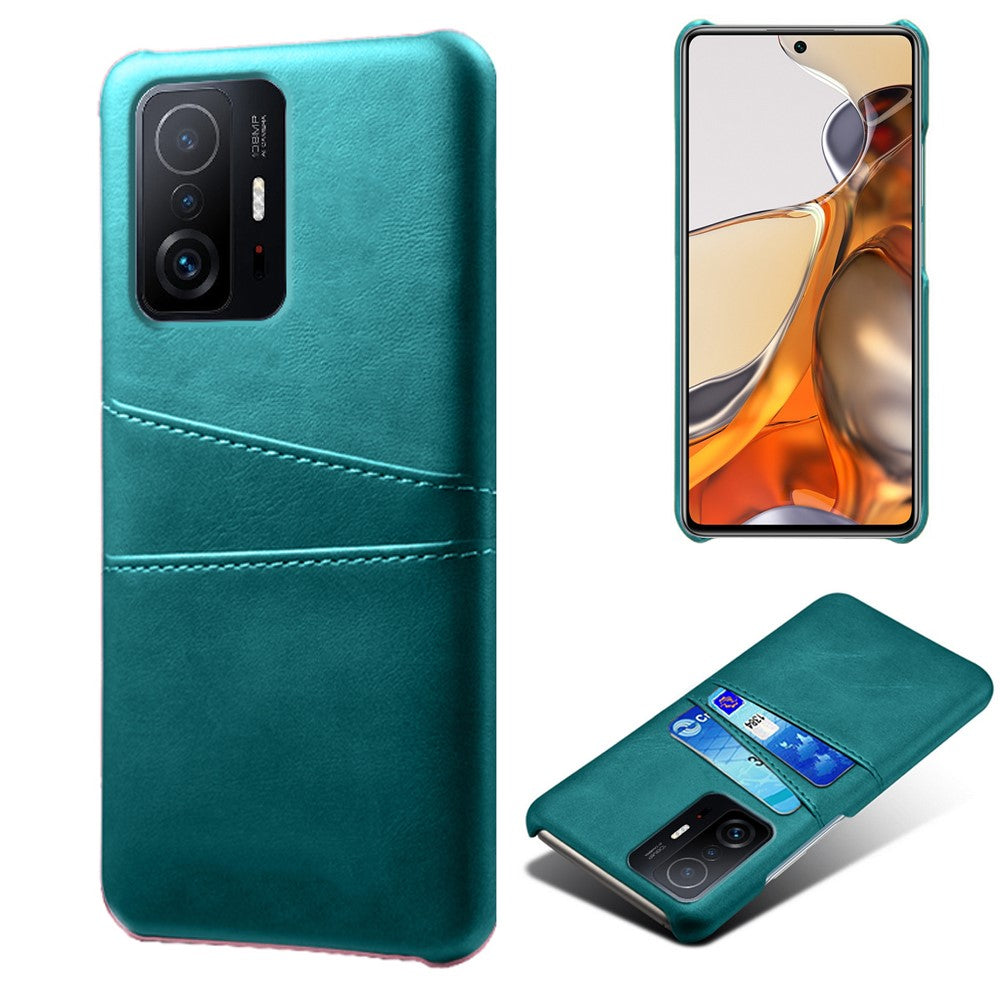 PU Leather + PC Anti-Scratch Hard Case with Dual Card Slots for Xiaomi 11T Pro / Xiaomi 11T