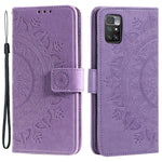 Imprinted Mandala Flower Wrist Strap Anti-shock Wallet Leather Phone Case Shell with Stand for Xiaomi Redmi Note 11 5G (China) (MediaTek)/Note 11S 5G/Note 11T 5G