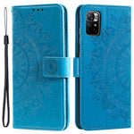 Imprinted Mandala Flower Wrist Strap Anti-shock Wallet Leather Phone Case Shell with Stand for Xiaomi Redmi Note 11 5G (China) (MediaTek)/Note 11S 5G/Note 11T 5G