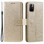 Imprinted Mandala Flower Wrist Strap Anti-shock Wallet Leather Phone Case Shell with Stand for Xiaomi Redmi Note 11 5G (China) (MediaTek)/Note 11S 5G/Note 11T 5G