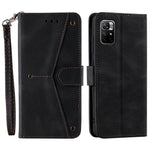 Skarvningssömmar, hudvänlig, dubbelsidig magnetisk spänne, fallskyddande PU-läder + TPU-stativ, plånboksfodral för Xiaomi Redmi Note 11 5G (Kina) (MediaTek)/Note 11S 5G/Note 11T 5G
