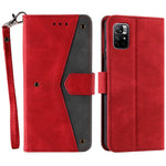 Skarvningssömmar, hudvänlig, dubbelsidig magnetisk spänne, fallskyddande PU-läder + TPU-stativ, plånboksfodral för Xiaomi Redmi Note 11 5G (Kina) (MediaTek)/Note 11S 5G/Note 11T 5G