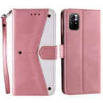 Skarvningssömmar, hudvänlig, dubbelsidig magnetisk spänne, fallskyddande PU-läder + TPU-stativ, plånboksfodral för Xiaomi Redmi Note 11 5G (Kina) (MediaTek)/Note 11S 5G/Note 11T 5G