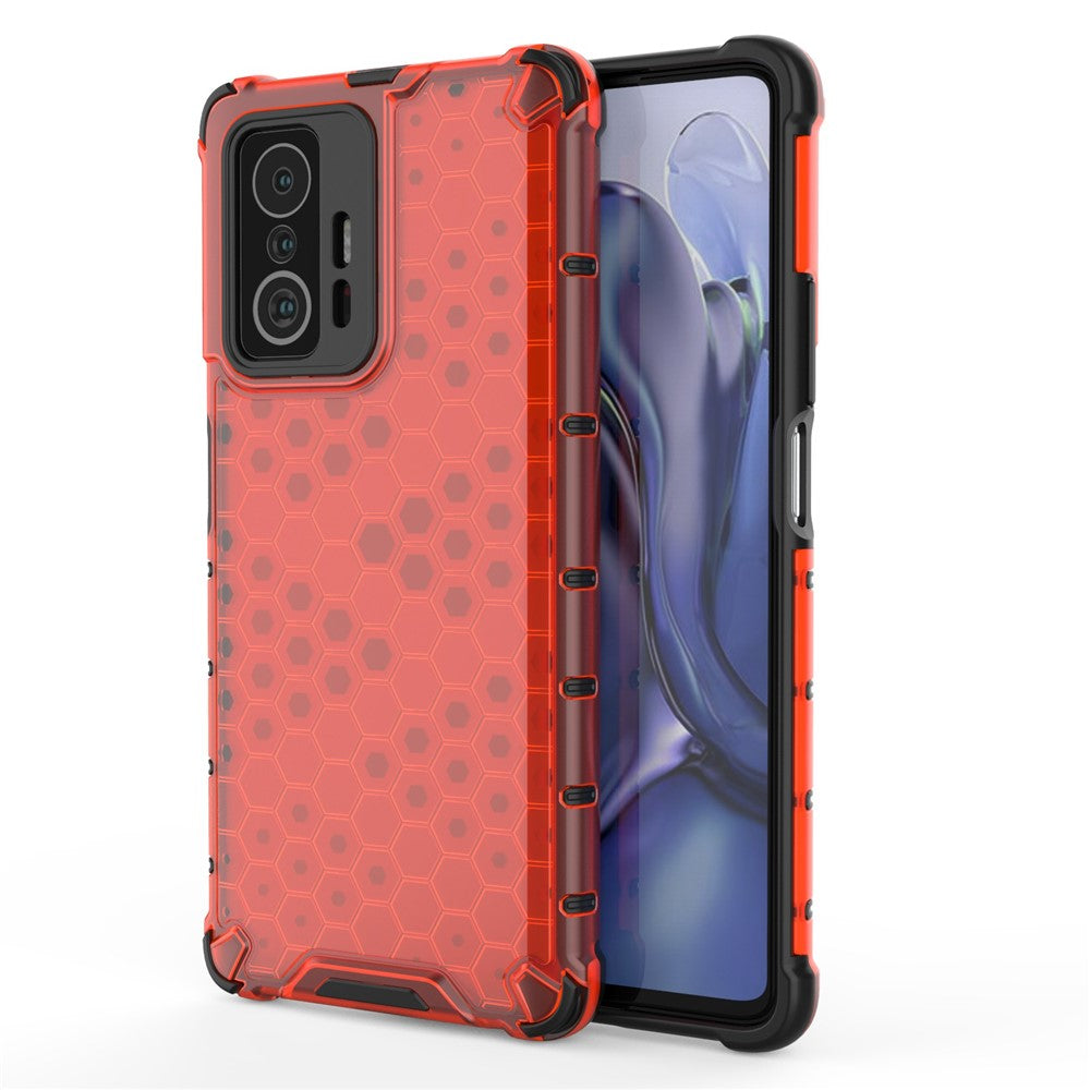 Scratch Resistant Honeycomb Pattern Shock-proof TPU + PC Combo Case for Xiaomi 11T / Xiaomi 11T Pro