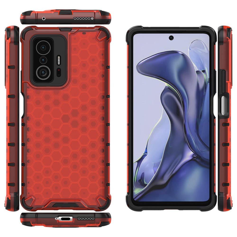 Scratch Resistant Honeycomb Pattern Shock-proof TPU + PC Combo Case for Xiaomi 11T / Xiaomi 11T Pro