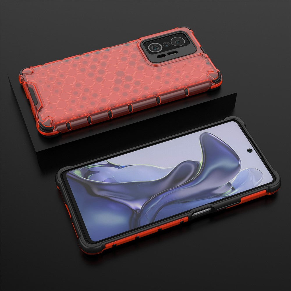 Scratch Resistant Honeycomb Pattern Shock-proof TPU + PC Combo Case for Xiaomi 11T / Xiaomi 11T Pro