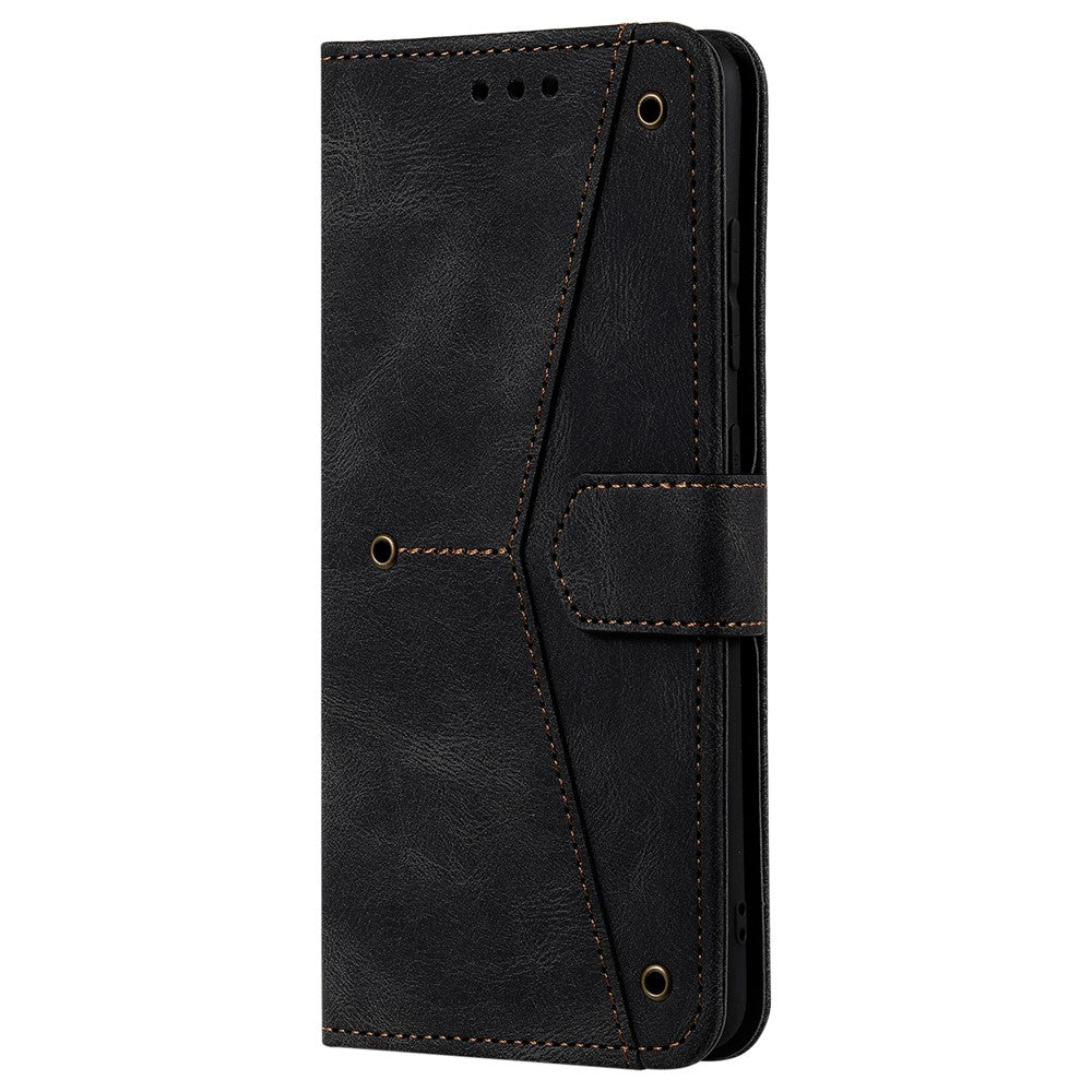 Splicing Stitching Skin-touch Feeling Full Protection PU Leather Cover Inner TPU Phone Case Shell with Stand Wallet for Xiaomi Redmi Note 11 Pro 5G (China) (MediaTek) / Note 11 Pro+ 5G