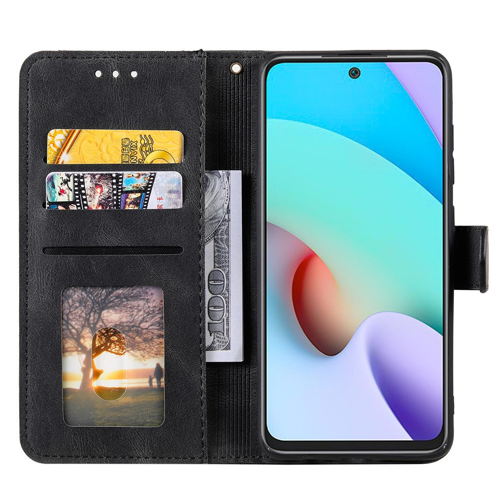 Splicing Stitching Skin-touch Feeling Full Protection PU Leather Cover Inner TPU Phone Case Shell with Stand Wallet for Xiaomi Redmi Note 11 Pro 5G (China) (MediaTek) / Note 11 Pro+ 5G