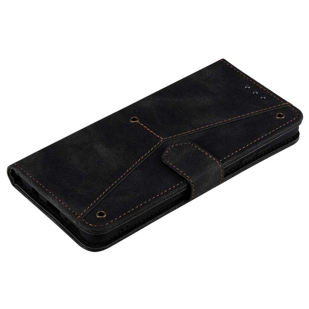 Splicing Stitching Skin-touch Feeling Full Protection PU Leather Cover Inner TPU Phone Case Shell with Stand Wallet for Xiaomi Redmi Note 11 Pro 5G (China) (MediaTek) / Note 11 Pro+ 5G