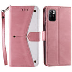 Splicing Stitching Skin-touch Feeling Full Protection PU Leather Cover Inner TPU Phone Case Shell with Stand Wallet for Xiaomi Redmi Note 11 Pro 5G (China) (MediaTek) / Note 11 Pro+ 5G