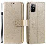 Imprinted Mandala Flower Wallet Leather Phone Case Anti-scratch Stand Shell with Strap for Xiaomi Redmi Note 11 Pro 5G (China) (MediaTek) / Note 11 Pro+ 5G