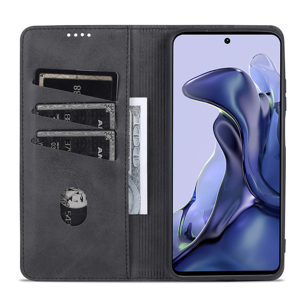 AZNS Wallet Design Durable PU Leather Shockproof Phone Cover Case for Xiaomi 11T / Xiaomi 11T Pro