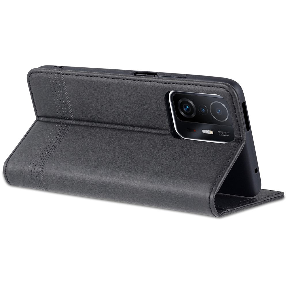 AZNS Wallet Design Durable PU Leather Shockproof Phone Cover Case for Xiaomi 11T / Xiaomi 11T Pro