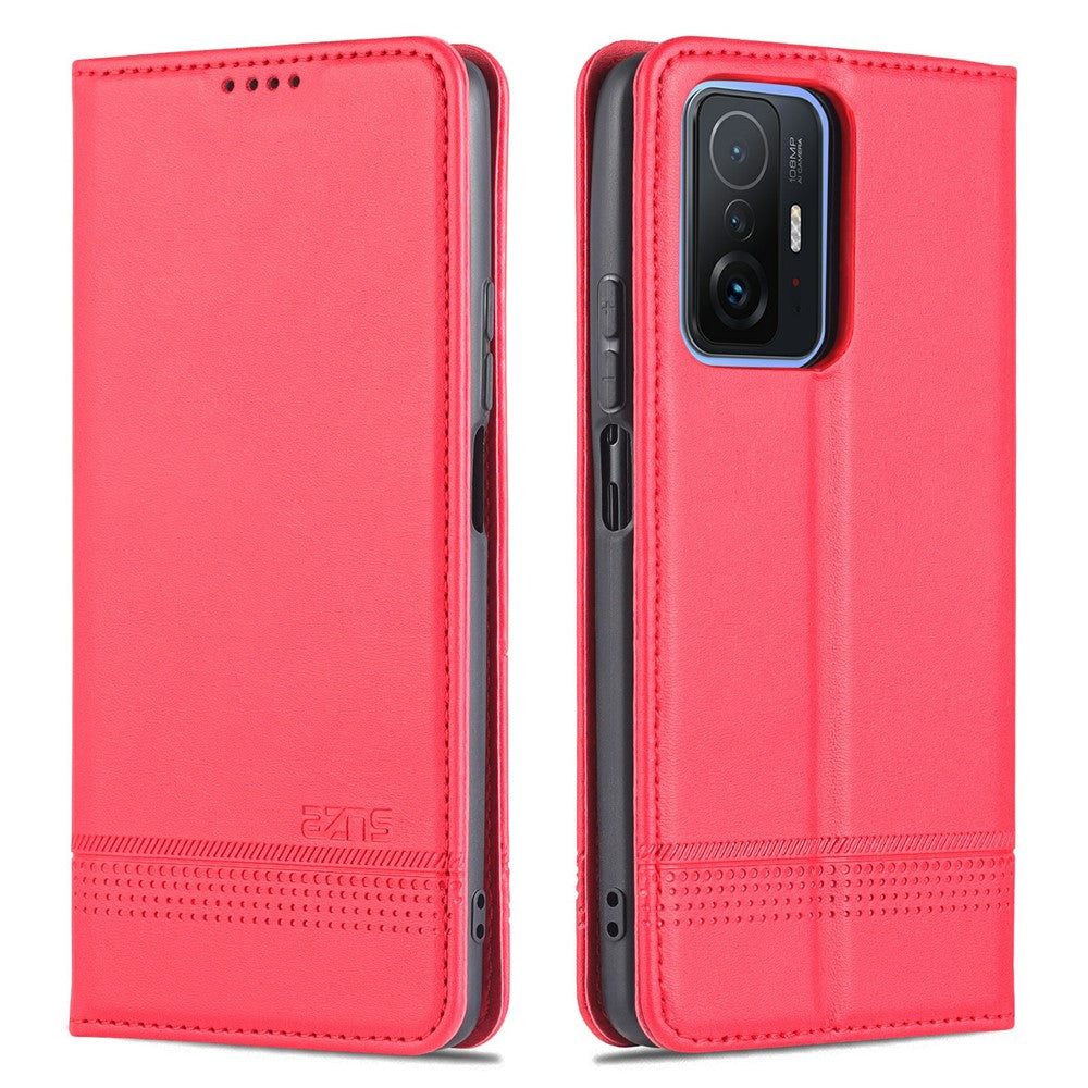 AZNS Wallet Design Durable PU Leather Shockproof Phone Cover Case for Xiaomi 11T / Xiaomi 11T Pro