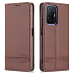 AZNS Wallet Design Durable PU Leather Shockproof Phone Cover Case for Xiaomi 11T / Xiaomi 11T Pro