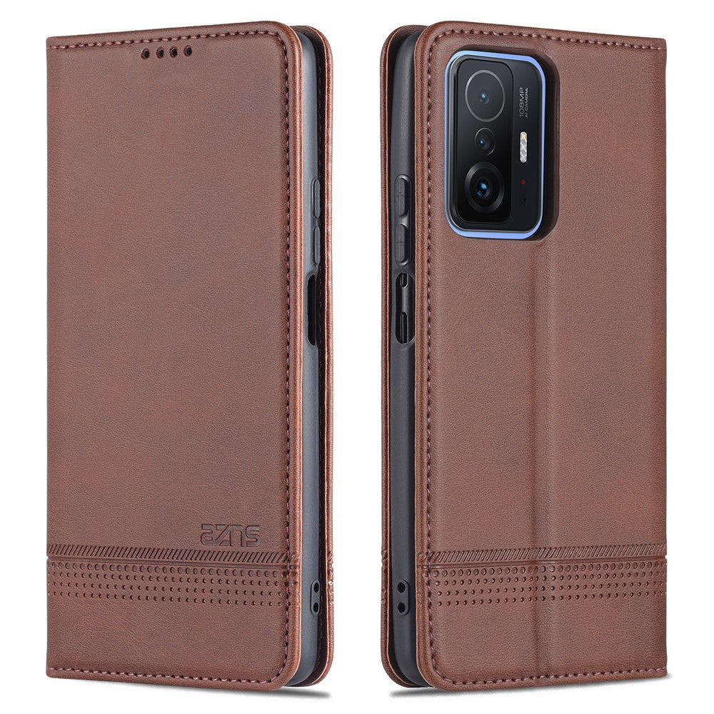 AZNS Wallet Design Durable PU Leather Shockproof Phone Cover Case for Xiaomi 11T / Xiaomi 11T Pro