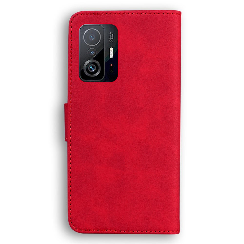 Magnetspänne Stort fjärilsmönster Tryck Reptåligt PU-läderfodral med stativ för Xiaomi 11T / Xiaomi 11T Pro