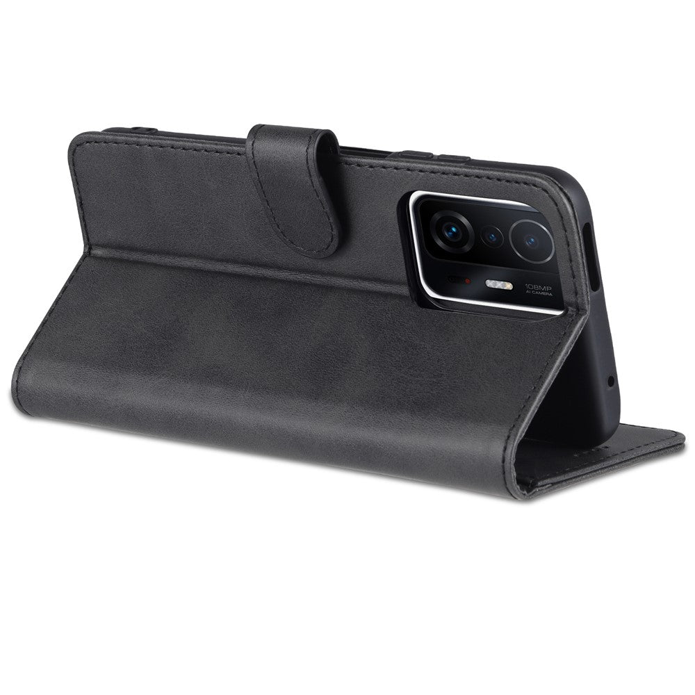 AZNS Premium PU Leather Wallet Stand Magnetic Closure Protective Flip Phone Cover for Xiaomi 11T / 11T Pro