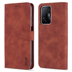 AZNS Premium PU Leather Wallet Stand Magnetic Closure Protective Flip Phone Cover for Xiaomi 11T / 11T Pro