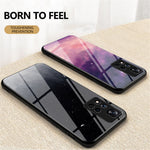 Starry Sky Pattern Design Tempered Glass Back Soft TPU Shock Absorption Protective Case for Xiaomi Redmi Note 11 Pro 5G (China) (MediaTek)/Note 11 Pro+ 5G