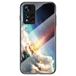 Skyddsskal i härdat glas med stjärnmönster och mjukt TPU-material, stötdämpande design för Xiaomi Redmi Note 11 Pro 5G (Kina) (MediaTek)/Note 11 Pro+ 5G