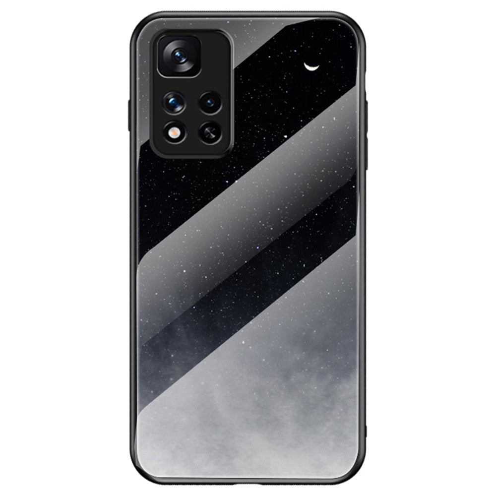 Skyddsskal i härdat glas med stjärnmönster och mjukt TPU-material, stötdämpande design för Xiaomi Redmi Note 11 Pro 5G (Kina) (MediaTek)/Note 11 Pro+ 5G