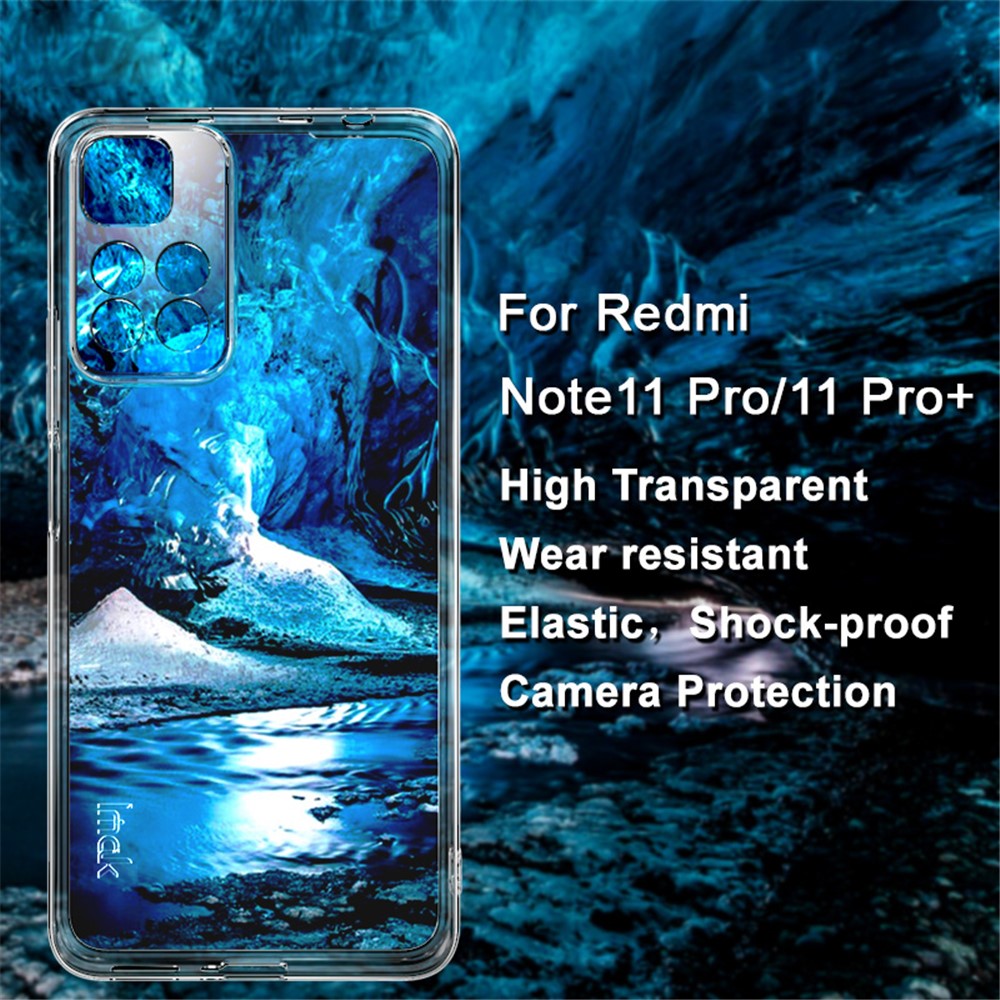 IMAK UX-5 Series Transparent Flexible Soft TPU Shock-Absorption Cover for Xiaomi Redmi Note 11 Pro+ 5G/Redmi Note 11 Pro 5G (China) (MediaTek)