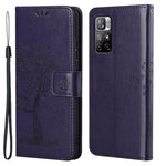 Folio Flip Owl Tree-avtryck Välskyddat, Fallskyddande, Snyggt Läderplånbokfodral med Stativ för Xiaomi Redmi Note 11 5G (Kina) (MediaTek)/Redmi Note 11T 5G/Redmi Note 11S 5G