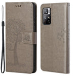 Folio Flip Owl Tree-avtryck Välskyddat, Fallskyddande, Snyggt Läderplånbokfodral med Stativ för Xiaomi Redmi Note 11 5G (Kina) (MediaTek)/Redmi Note 11T 5G/Redmi Note 11S 5G