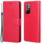 Plånboksfodral med tryck, fjärilar och blommor, fallskyddande PU-läder, skyddande mobilställ för Xiaomi Redmi Note 11 5G (Kina) (MediaTek)/Redmi Note 11T 5G/Redmi Note 11S 5G