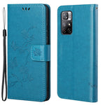 Plånboksfodral med tryck, fjärilar och blommor, fallskyddande PU-läder, skyddande mobilställ för Xiaomi Redmi Note 11 5G (Kina) (MediaTek)/Redmi Note 11T 5G/Redmi Note 11S 5G