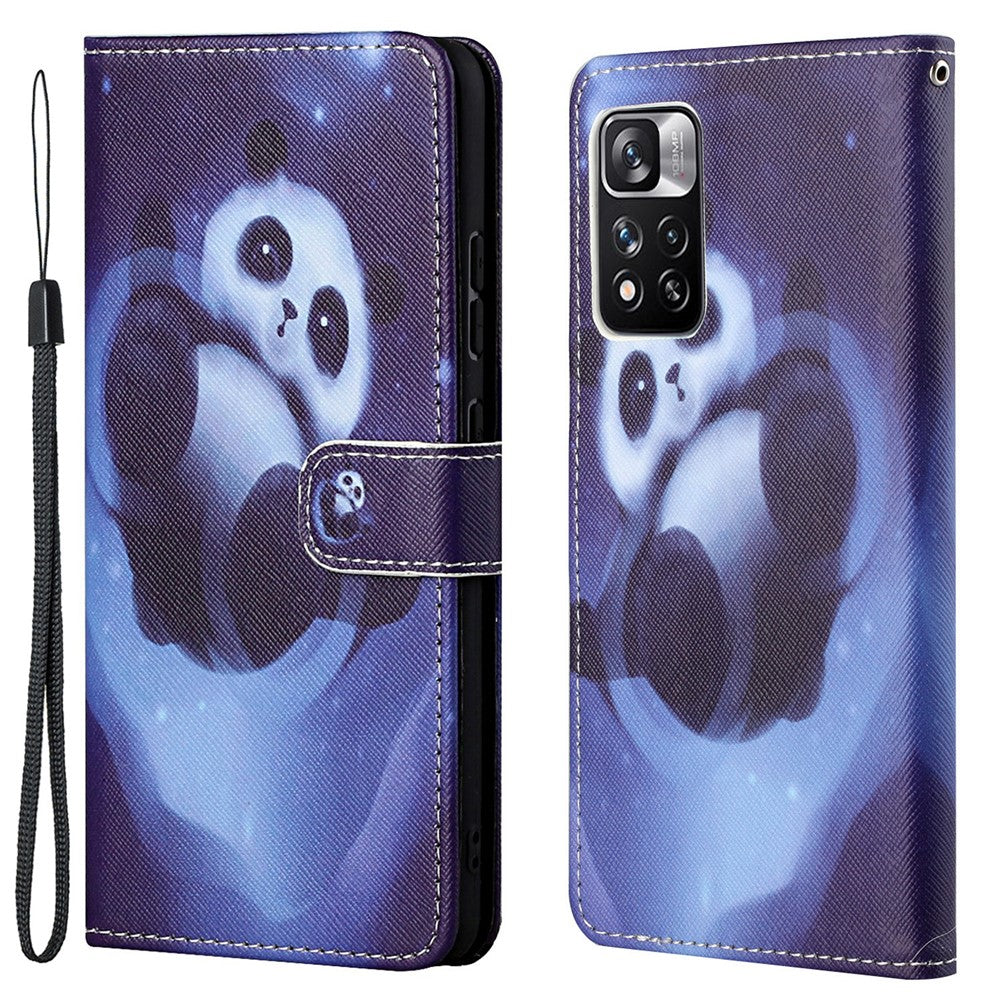 Plånboksfodral i PU-läder med korsstruktur, stativ, fällbart 3D-mönster, stötsäkert skyddsfodral för Xiaomi Redmi Note 12 Pro 4G / 11 Pro 4G (MediaTek) / Note 11 Pro 5G (Qualcomm)
