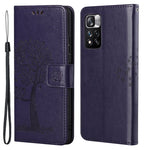 Moderne flipcover med ugletræsmønster, god beskyttelse, stødabsorberende, stilfuldt læderpungcover med stativ til Xiaomi Redmi Note 12 Pro 4G / 11 Pro 4G (MediaTek) / Note 11 Pro 5G (Qualcomm)