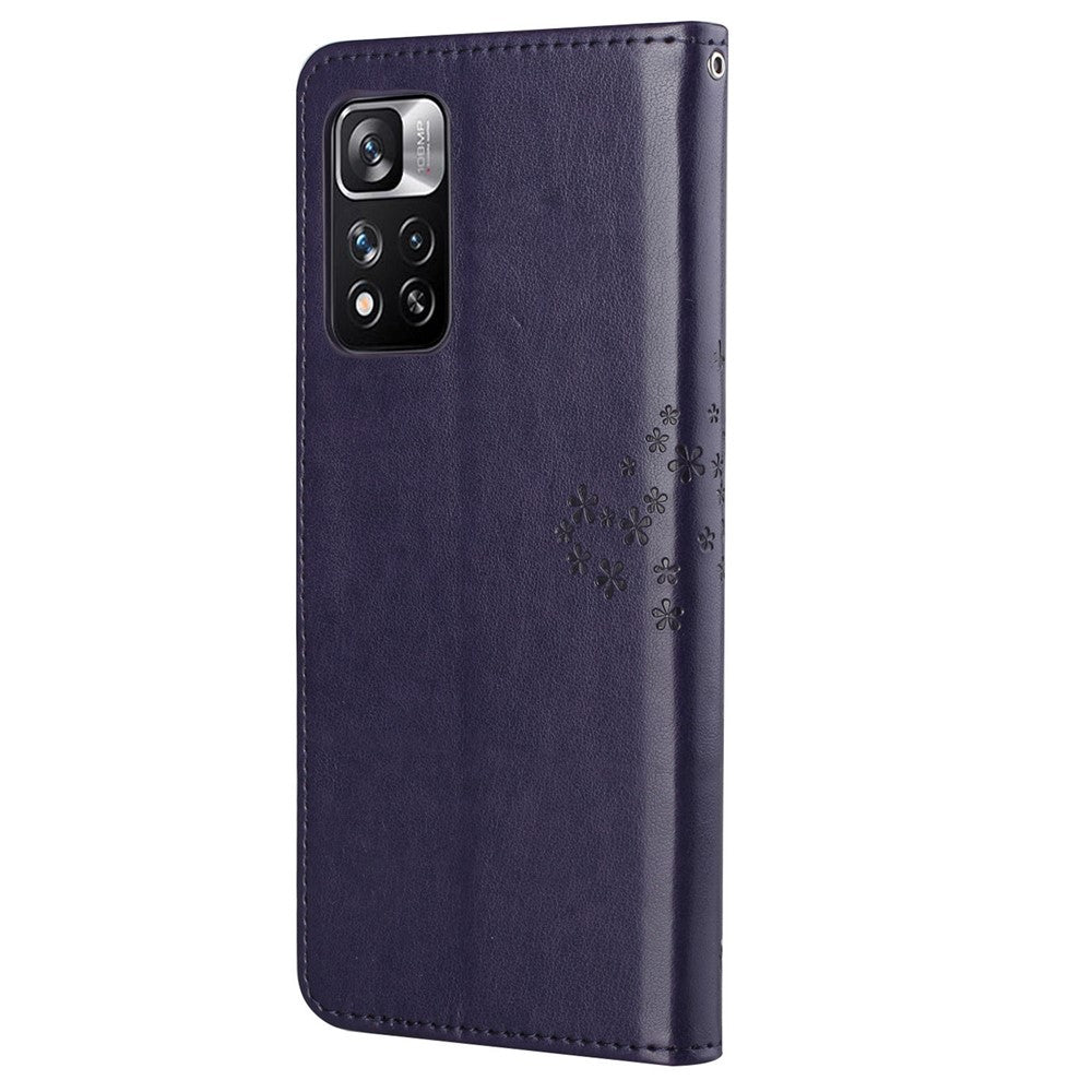 Moderne flipcover med ugletræsmønster, god beskyttelse, stødabsorberende, stilfuldt læderpungcover med stativ til Xiaomi Redmi Note 12 Pro 4G / 11 Pro 4G (MediaTek) / Note 11 Pro 5G (Qualcomm)
