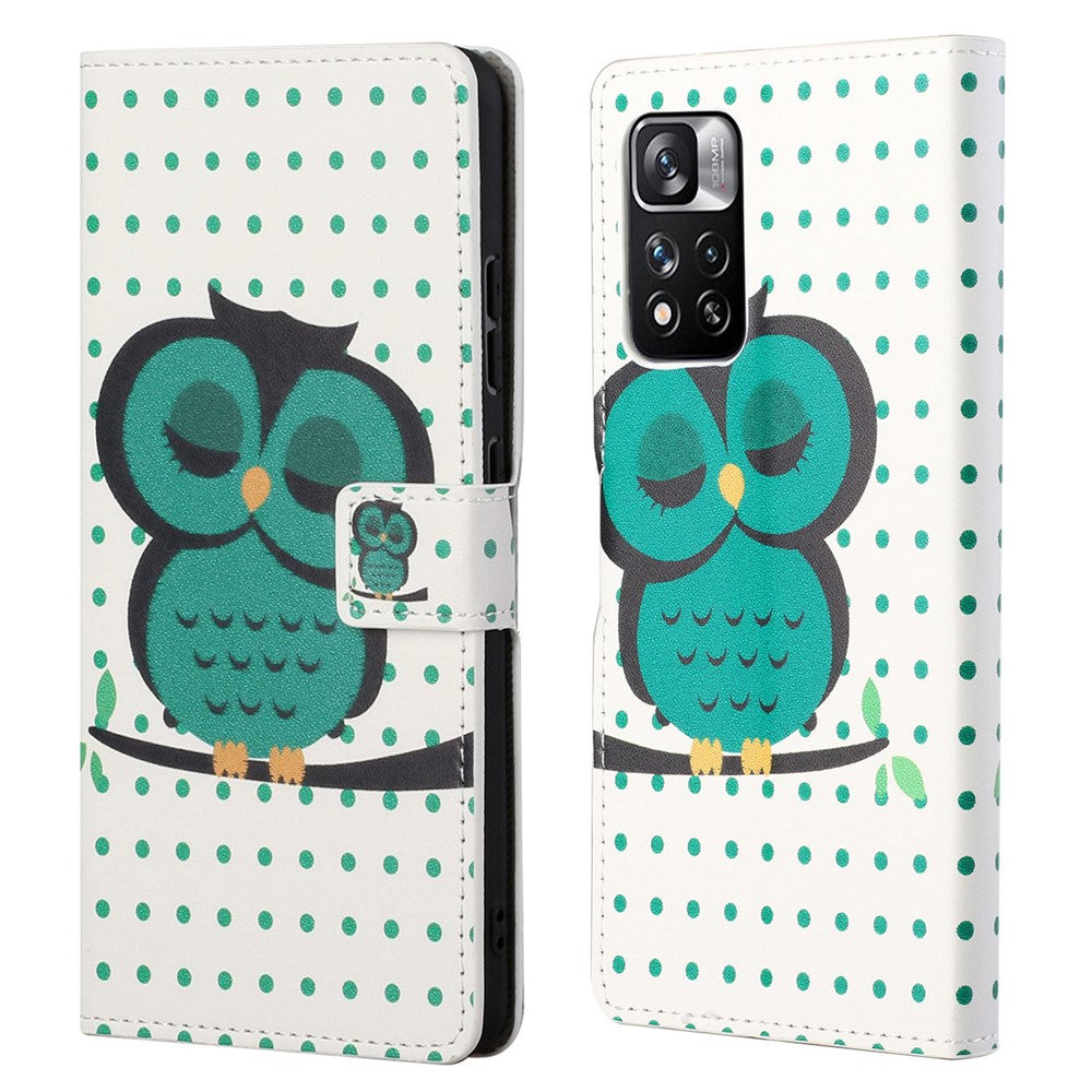 Mönstertryck PU-läder plånboksfodral med stativfunktion, magnetiskt fällbart fodral för Xiaomi Redmi Note 12 Pro 4G / 11 Pro 4G (MediaTek) / Note 11 Pro 5G (Qualcomm)