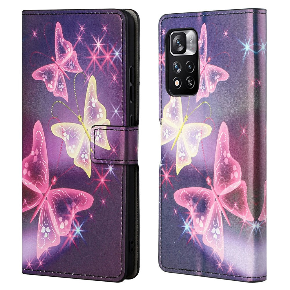 Mönstertryck PU-läder plånboksfodral med stativfunktion, magnetiskt fällbart fodral för Xiaomi Redmi Note 12 Pro 4G / 11 Pro 4G (MediaTek) / Note 11 Pro 5G (Qualcomm)