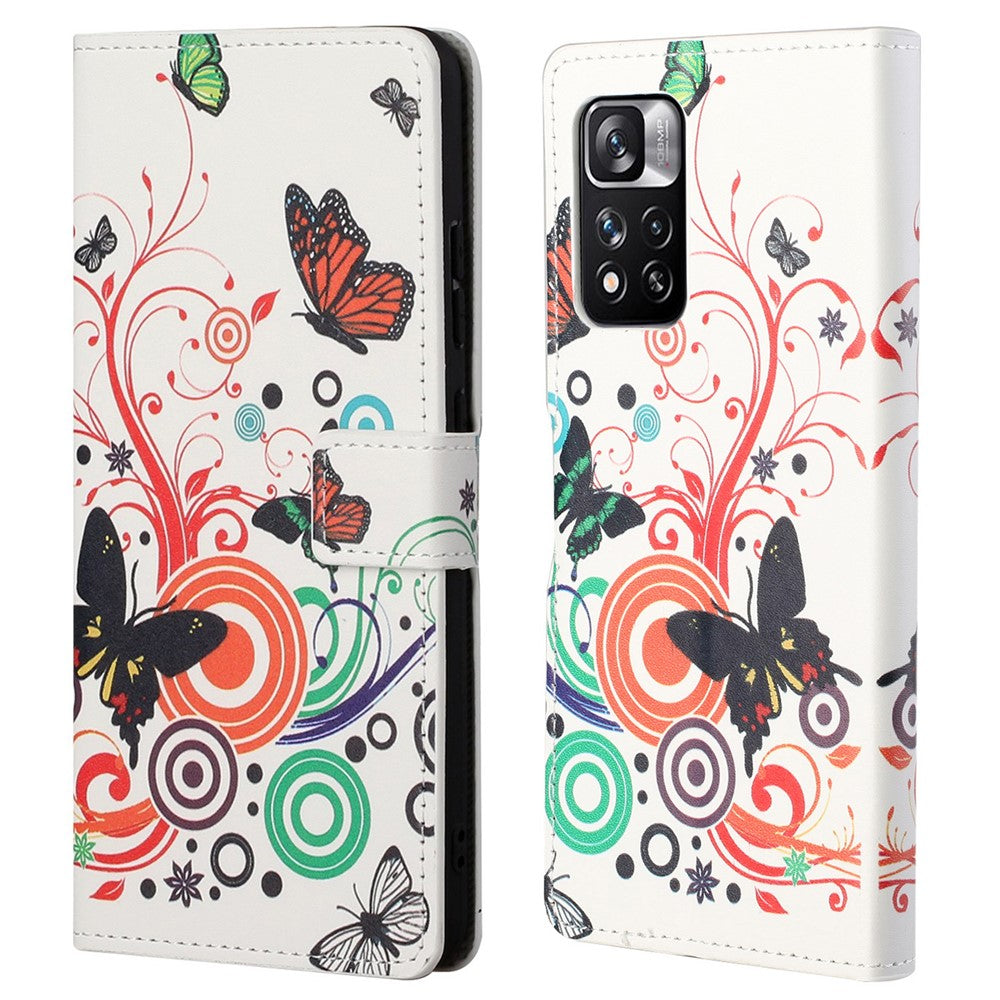 Mönstertryck PU-läder plånboksfodral med stativfunktion, magnetiskt fällbart fodral för Xiaomi Redmi Note 12 Pro 4G / 11 Pro 4G (MediaTek) / Note 11 Pro 5G (Qualcomm)