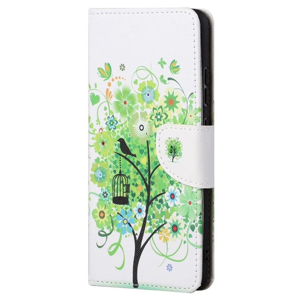 Stylish Pattern Printing Phone Case Anti-fall Cross Texture PU Leather Wallet Cover with Stand for Xiaomi Redmi Note 12 Pro 4G / 11 Pro 4G (MediaTek) / Note 11 Pro 5G (Qualcomm)