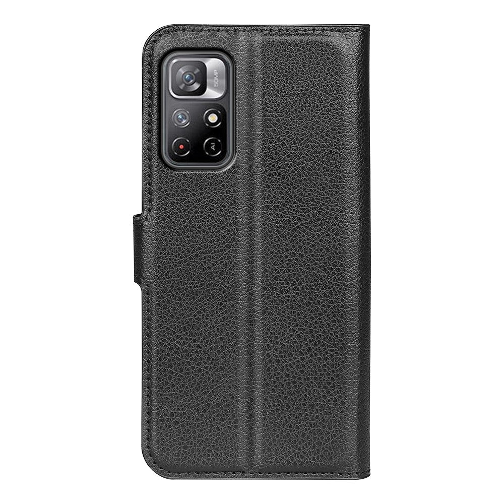 For Xiaomi Redmi Note 11 5G (China) (MediaTek)/Note 11T 5G/Note 11S 5G Litchi Texture PU Leather Flip Cover Shockproof TPU Shell Stand Wallet Phone Case